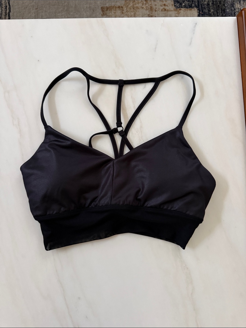 ALO Yoga Black Strappy Back Sports Bralette